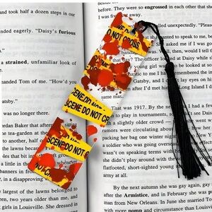 Crime Scene Themed Bookmark with Tassel